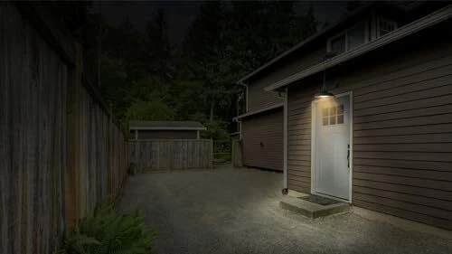 Luz con energía solar montada en la pared cuello de cisne granero, patio, terraza y luz de camino Foto 3 de 4