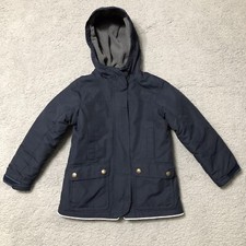 Lands End Jacket Boys Medium Blue Squall Grow-A-Long Reflective Quilt Lining