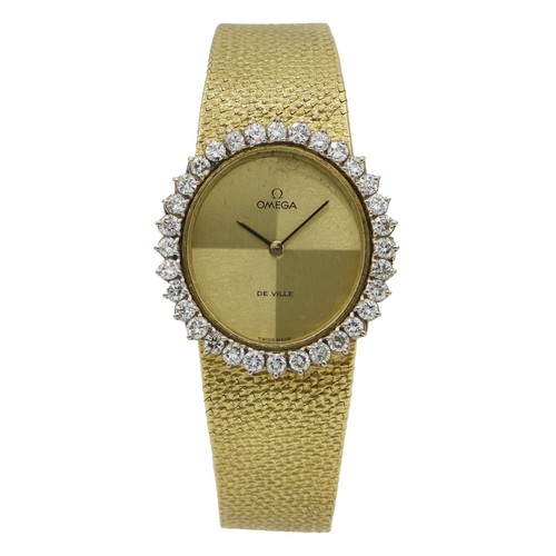 Omega DeVille 18k Gold Diamond Ladies 
