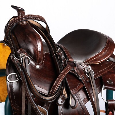 Sella Western Hulara In Pelle Marrone &ndash; Flex Tree, Trail &amp; Pleasure, 16 Pollici