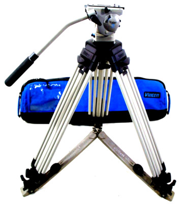 VINTEN VISION 3 PRO PAN BAR PLATE KNOB GROUNSP DA TRIPOD BAG SERVICED 22Lb 