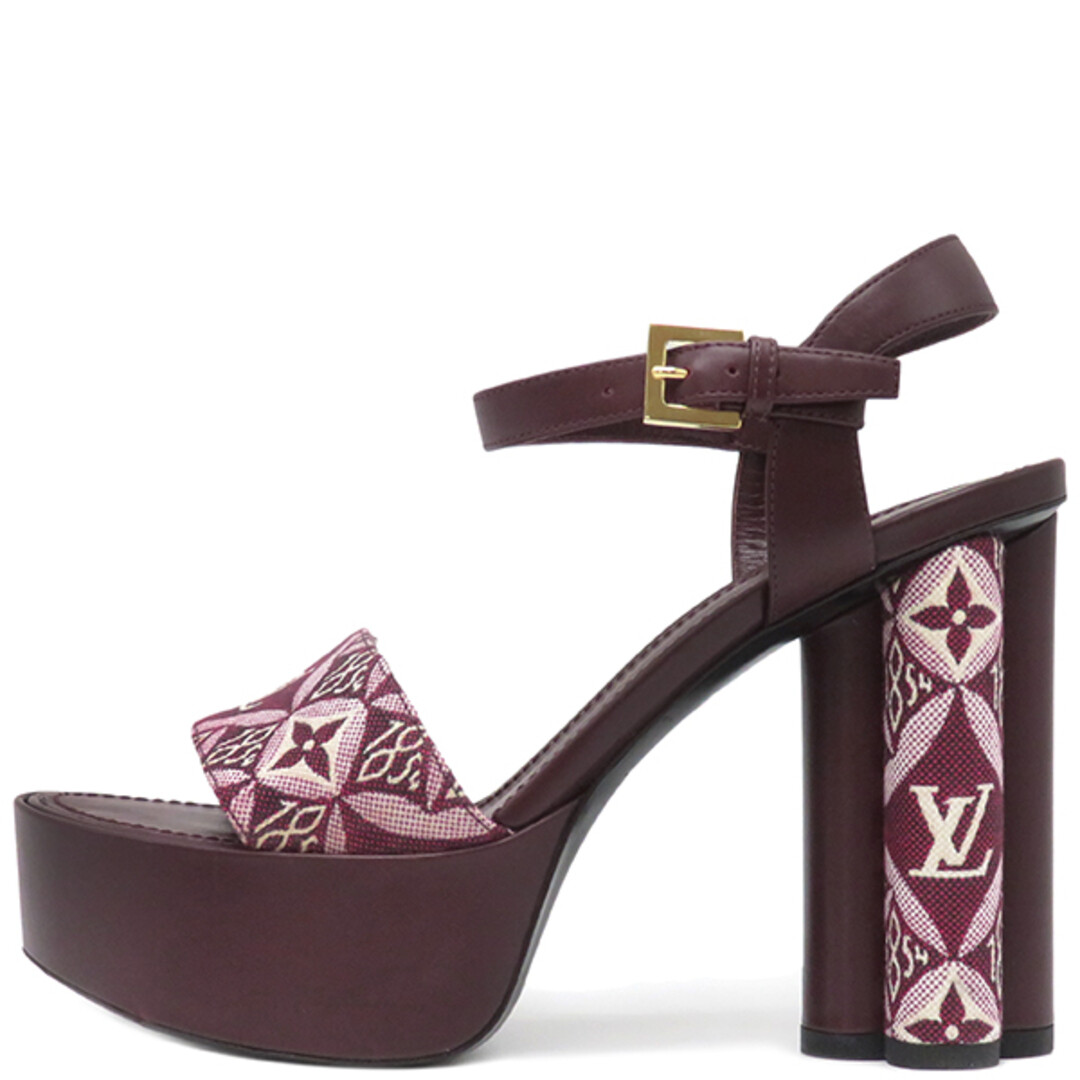 Louis Vuitton Platform Sandals Red Jacquard Textile Calf Leather