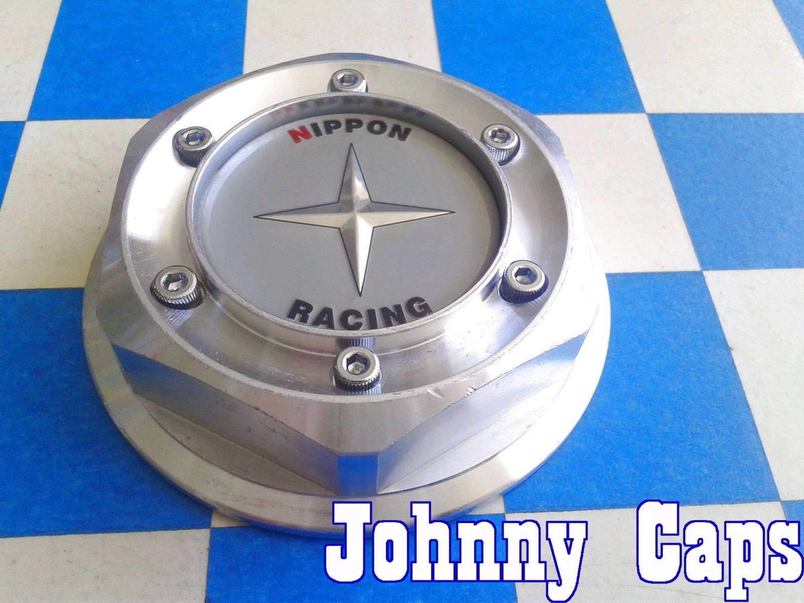 NIPPON RACING Wheels [62] SILVER Center Caps # N/A Custom Wheel Center Cap (1)