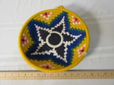 Morocco Woven Colorful Basket Bright Multicolor 11" Wall Decor