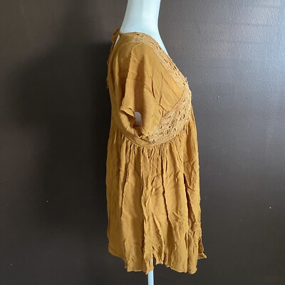 mng casual dress MNG Casual by Mango Peasant Dress Womens Size 4 Boho Yellow