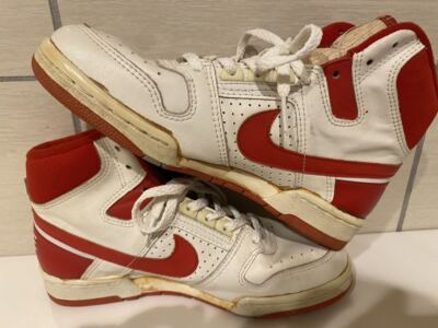 NIKE DELTA FORCE AC HIGH White x Red US7.5 DEADSTOCK 1987 Vintage