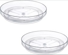 2 Pack, 9 Inch Clear Non-Skid Lazy Susan Organizers Turntable Kitchen Or Vanity