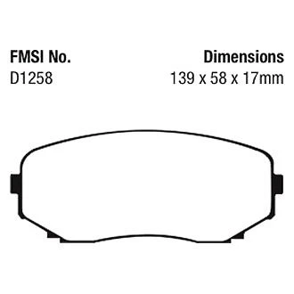 Pastillas de freno delanteras de repuesto EBC UD1258 Ultimax2 para Ford Edge 2007-2014 Foto 3 de 4