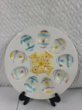 World Bazaars Deviled Egg Plate Spring Easter 10"