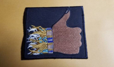 Native American Thumbs Up Patch approx 3.25x3.5''