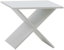 FMD Mobel White Phil Melamine-Coated Modern Rectangular Coffee Table