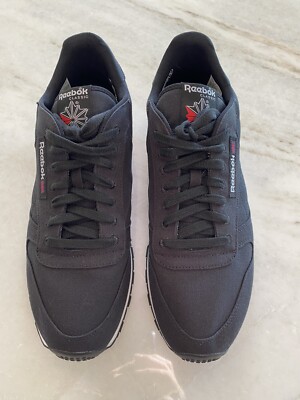 Mens Reebok Classic Sneakers Black Canvas sz 12