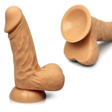 Consolador de silicona realista de 6"" | Juguete sexual realista con ventosa pene dong para mujeres