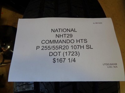 4 NATIONAL COMMANDO HTS P 255 55 20 107H SL TIRE NHT29 BQ4