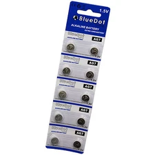 10 AG7 LR927 SR57 G7 395 SR927SW BlueDot Alkaline battery SHIPS FREE FROM CA