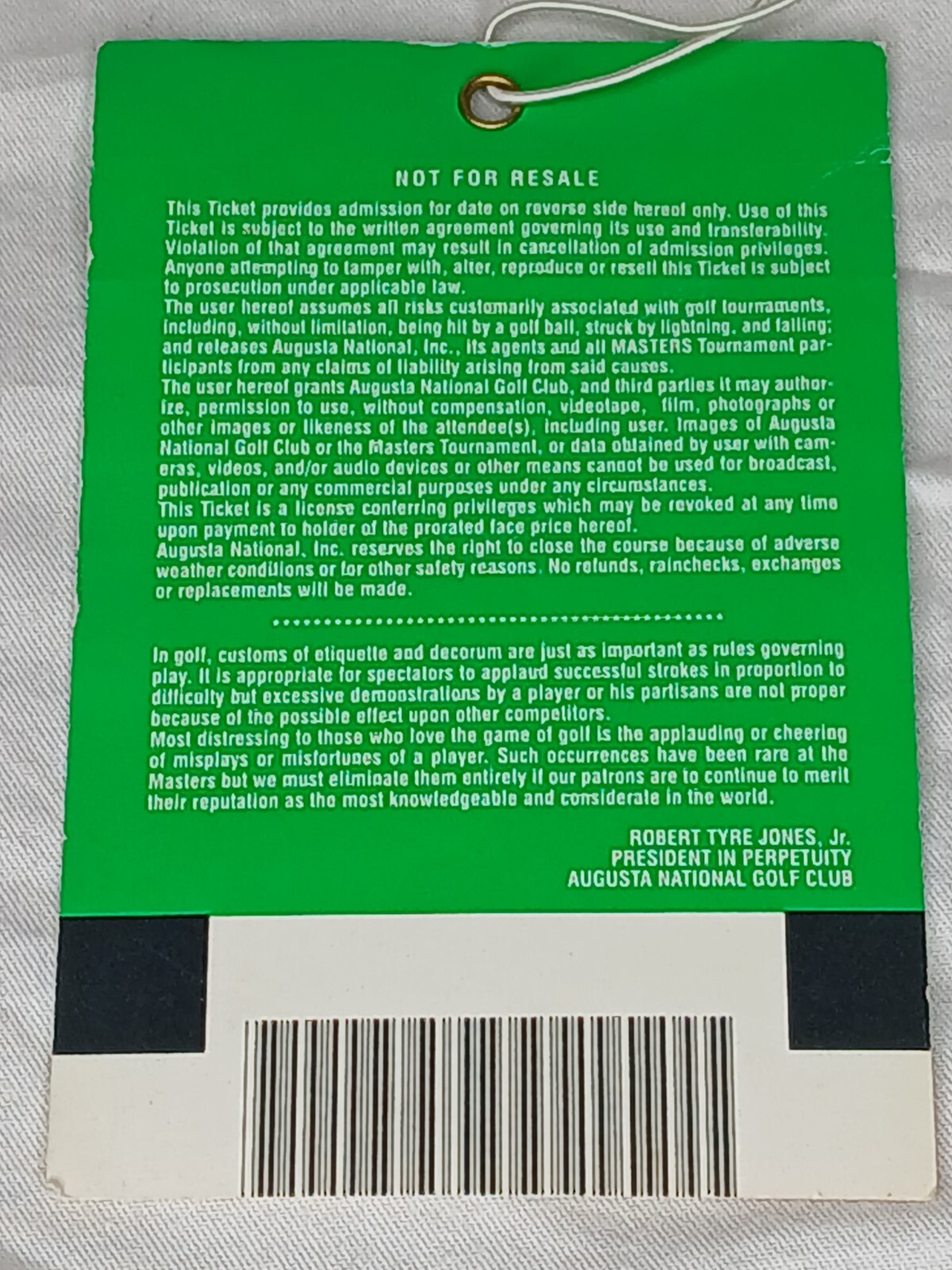 Tickets For Practice Rounds Masters Golf Tournament Practice Round Ticket Stub-4/6/1999-X11942-VF ...