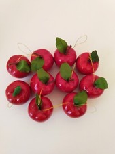 Red Apple Christmas Tree 1997 Vintage Ornaments Set of 10