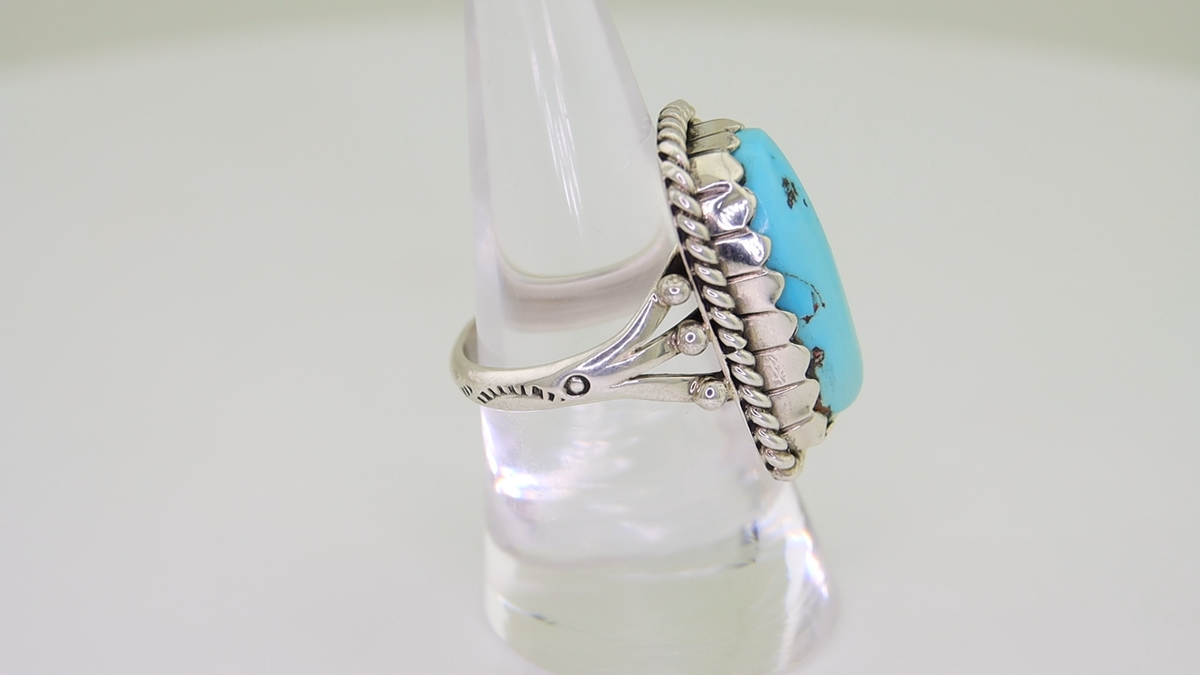Navajo Ring 925 Silver Turquoise Artist Signed JBJ C.80's | eBay