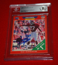 1989 Pro Set STEVE ATWATER Signed RC CARD Beckett slabbed  #492 COA 2