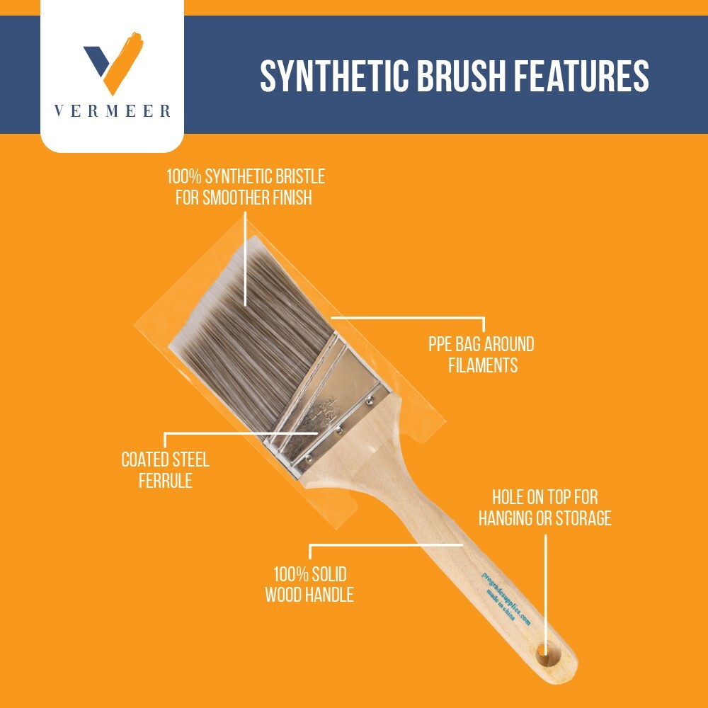 2-Pack - 3" Angle Brushes for All Latex and Oil Paints & Stains