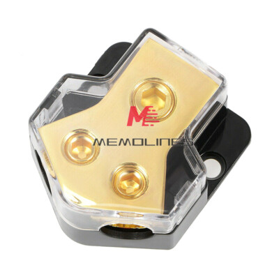 Car Audio Power Amplifier Splitter 1*0GA In 2*4GA Out 2-Way Distribution Block