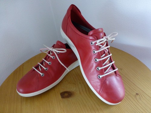 Ecco Sneakers, gr. 41, Rot, echtes Leder