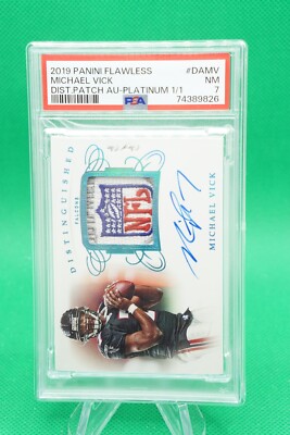 2019 Flawless Distinguished Patch Auto NFL SHIELD 1/1 Michael Vick