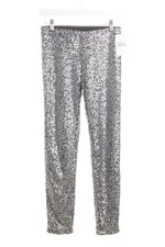 H&M Leggings Donna Pantalone Taglia IT 38 nero-argento stile festa