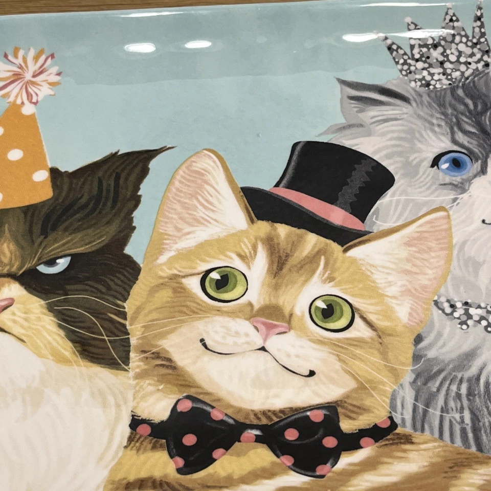Bandeja para servir PIER 1 One Cats “Party Cats” Ironstone rectangular plato de 14" x 8" Foto 3 de 4
