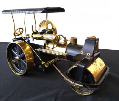 Wilesco D366 Old Smoky Steam Roller West Germany Black & Brass Vintage EX