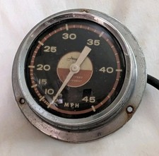 Vintage Airguide Sea Speed Movement Marine Boat Speedometer 0-45 Mph W Cable