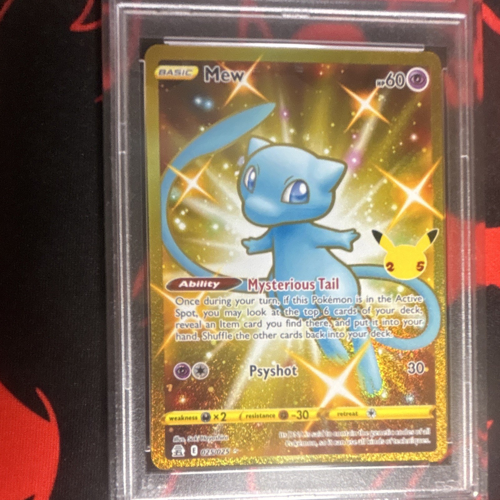 2021 Pokémon Celebrations Mew Secret Rare Card 025/025 PSA 9 view 5