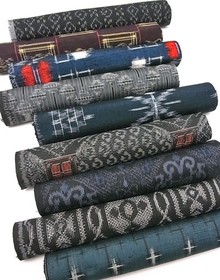 s064_Bundle, Japanese Kimono Silk Fabric Set, 9 pieces