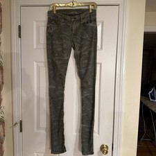 Vintage Unisex Helmut Lang distressed army green Stretch Size 26 USA made