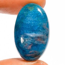 100% Natural Neon Blue Apatite Oval Cabochon Gemstone 26 Ct. 25X15X6 mm UG-5517