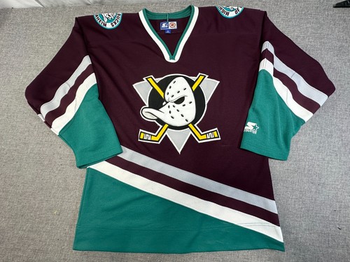 1990s Starter Mighty Ducks Anaheim Alternate NHL Jersey MED 48" Chest Korea