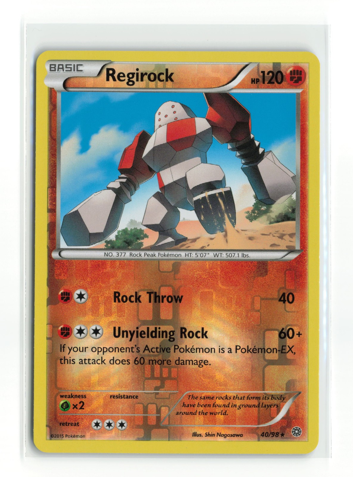REGIROCK 40/98 REVERSE HOLO ANCIENT ORIGINS POKEMON TCG LP