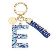FüR Frauen - Bling Initial E SchlüSselanhäNger, Buchstabe E Kette In Blau