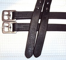 COURBETTE Stirrup Leathers - Quality BLACK Leather - 7/8