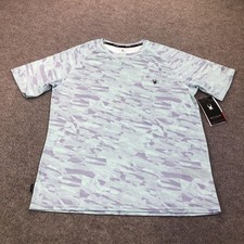 Spyder Rash Guard Shirt Mens Large Blue Camo UPF 30 Swim Quick Dry S923028