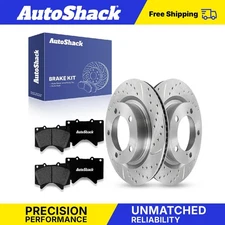 Front Drilled Slotted Brake Rotors Premium Ceramic Pads for Toyota Tundra