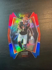 2021 Panini Select - Premier Level Ja'Marr Chase #147 Red & Blue Prizm...