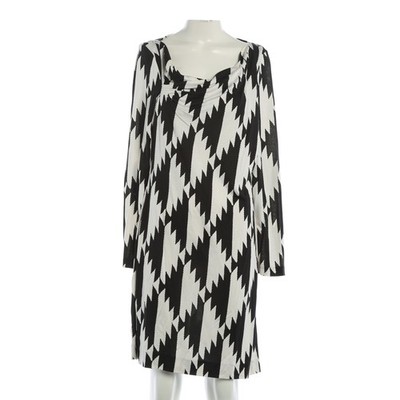 Diane von Furstenberg Kleid 44 Weiß Schwarz Sehr gut
