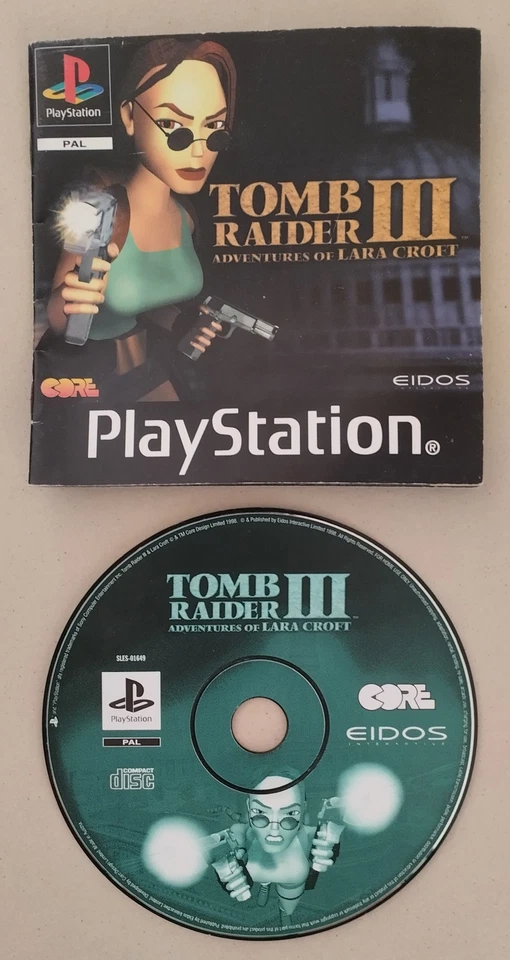 Playstation 1 PS1 - Tomb Raider III Lara Croft avec notice - Photo 1/1