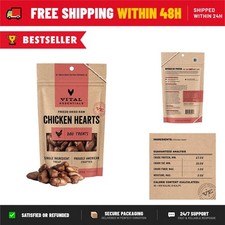 Vital Essentials Freeze Dried Chicken Hearts Dog Treats 1.9 oz