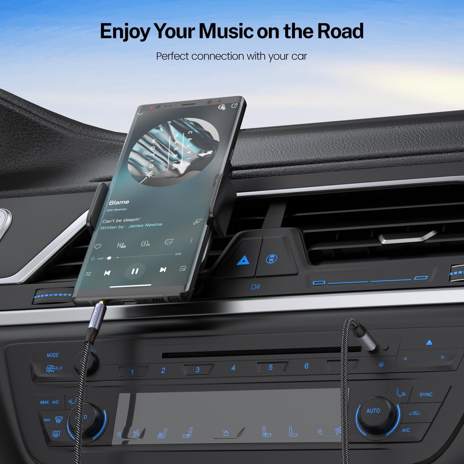 MOSWAG 3.28FT/1Meter 3.5mm Aux Cord to 3.5mm Audio Aux Jack Cable Male to Mal...