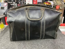 Vintage English Black Leather Medical Doctor's Bag Cheney England