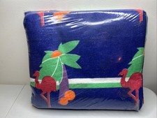 Vintage BEACH THROW BLANKET KEY LARGO 60'' x 90'' 100% Polyester NIP Made in USA