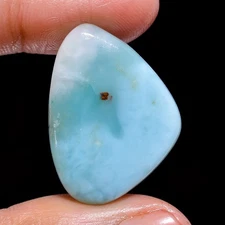 Natural Larimar Fancy Shape Cabochon Loose Gemstone 21.5 Ct. 28X20X4 mm GC-14898