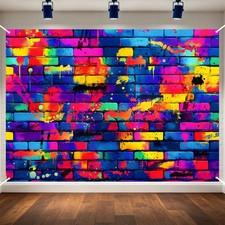 7X5Ft Graffiti Backdrop Retro 80S 90S Hip Hop DJ Brick Wall Background Brick